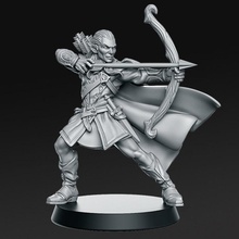 feydhil - elf 32mm dnd tabletop archer rpg earth male explorer bow dungeonsanddragons cape middle rnestudio 3d print model - Mito3D