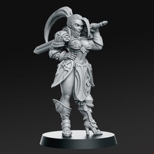 skyla Humain guerrier 32mm dnd table armure femelle fille épée femme rnestudio 3d print model - Mito3D