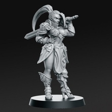 Skyla humano Guerreiro 32mm dnd tampo mesa armaduras fêmea menina espada mulher rnestudio 3d print model - Mito3D