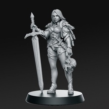 zirila weiblich Monster Jäger 32mm dnd Tischplatte Krähe Schwert Frau Hexer Paladin rnestudio 3d print model - Mito3D