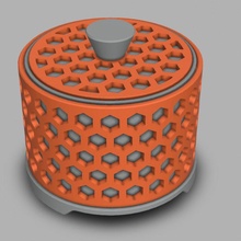 hexagon box & garden container decoration lid stash assembled davemoneysign 3d print model - Mito3D