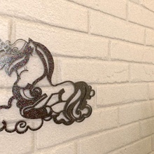 soñoliento unicornio pared Arte decoración gancho niños montar juguetes Saco estante habitación 3d print model - Mito3D