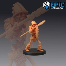 scheletro esercito guerriero combattente soldato lancia scudo tavolo osso fantasia medievale mostro non morti warhammer miniatura sla nemico prigione 3d print model - Mito3D