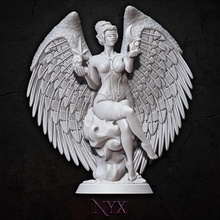 nyx - standard license store demon dark fantasy female goddess star wings woman angel moon resin tabletop clouds succubus feathers dnd bdsm straps ethereal 3d print model - Mito3D