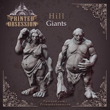 hill giants - couple 32 mm scale tabletop creature dragons female giant hell kickstarter model monster miniature male printed fury dungeon patreon d&d dnd cr10 heaven hath elegoomars obsessions 3d print model - Mito3D