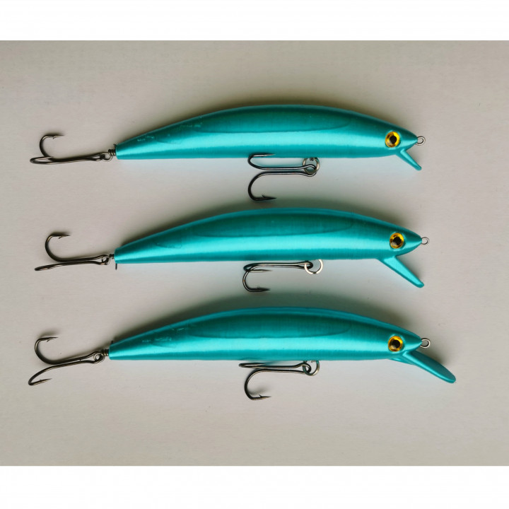 wobbler 2 fishing lure 100mm 3 lips fish angeln 3D print model - Mito3D
