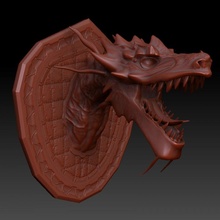 Drago testa caccia trofei veloce creatura fantasia trofeo dnd puntello polvere 3d print model - Mito3D