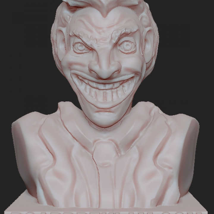 Joker Büste Ventilator Kunst Comics Schurke Helden Spaßvogel 3D print model - Mito3D