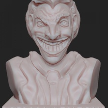 joker buste ventilateur art bandes dessinées scélérat héros Joker 3d print model - Mito3D