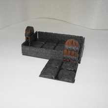 dungeon walls tabletop door rpg terrain miniature tiles d&d dnd clip-on pathfinder short narrow 5e 3d print model - Mito3D