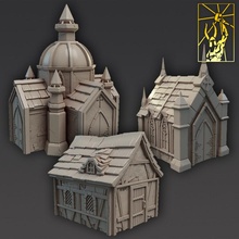 vampire building pack tabletop buildings house miniatures forge titan cryp gravediger 3d print model - Mito3D