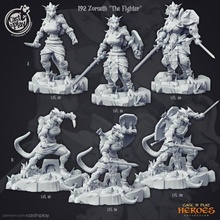 zorseth fighter pre-supported tabletop barbarian dragon dragons dungeons female hero lizard shield sword dragonborn heroes dungeon paladin d&d pathfinder dragonette 3d print model - Mito3D