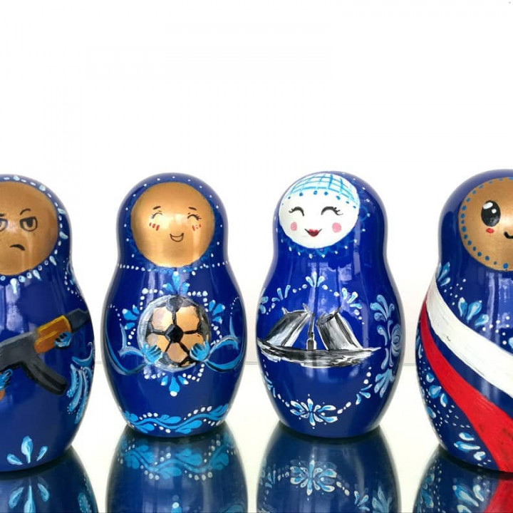 matryoshka oyuncak bebek karakter minyatür mutlu kawaii 3D print model - Mito3D