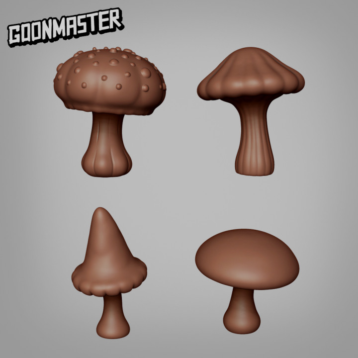 mushrooms tabletop terrain wargaming mushroom cave dnd fungi scatter 3D print model - Mito3D