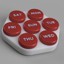 settimanalmente pillole Astuccio guaina titolare supporto pillola vite In piedi medico droghe organizzatore viti scatola 3d print model - Mito3D