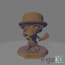 peste doctor pop stile figura fan arte cappello corvo statua personalizzato base medico funko pandemia plandemia 3d print model - Mito3D