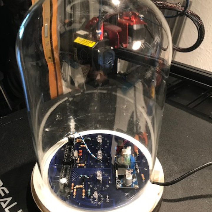 plate glas dome clock thermometer nixie glasdome hren 3D print model - Mito3D