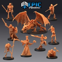iskelet Ordu Ayarlamak ölümsüz Toplamak mağaza kemik Ejderha fantezi Ortaçağa ait canavar asker mızrak kılıç savaşçı masaüstü lich zindan dnd yol bulucu büyücü dracolich 3d print model - Mito3D