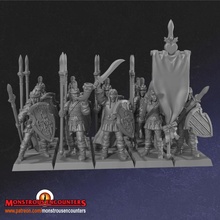 wood elf spearmen swords archers unit x26 tabletop archer army fantasy forest modular warhammer bow elves monstrous encounters oldhammer 3d print model - Mito3D