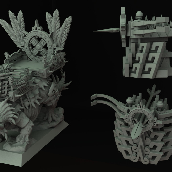 taurosaure table fantaisie rpg jeux guerre marteau donjons Dragons rol rois hommes lézards ageofsigmar aos séraphon ninthage raventwinminiatures 3D print model - Mito3D