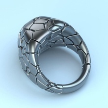 voronoi cracked ring store printable stl cad jewellery jewelry men's 3d print model - Mito3D