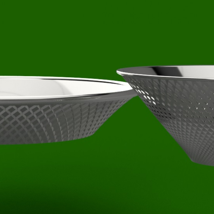 geometric bowls bowl container pattern dishes diamond shape 3D print model - Mito3D