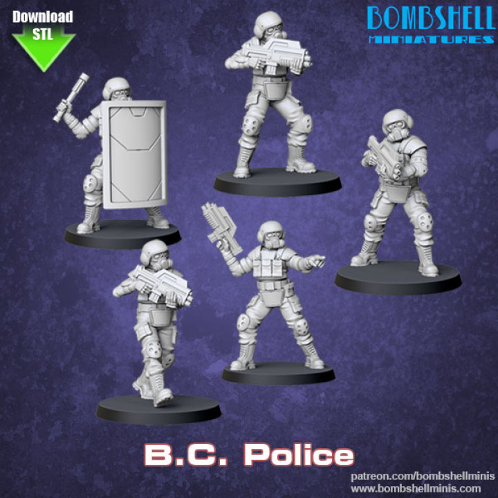 bc police table anime cyberpunk hardsuit adpolice bubblegumcrisis bombe minis 3D print model - Mito3D