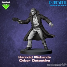 harold richards cyber detective tabletop bladerunner cyberpunk bombshellminis dekard 3d print model - Mito3D