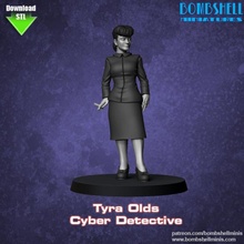 tyra vecchi cyber detective tavolo Blade Runner cyberpunk bombshellminis 3d print model - Mito3D