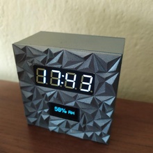 arduino l'horloge boîte titulaire soutien assembler cube conception afficher DIY lumière mini Facile temps USB puce capteur lowpoly numérique thermique d1 3d print model - Mito3D