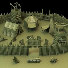 war camp terrain pack tabletop fantasy miniatures scenary 3d print model - Mito3D