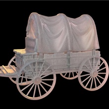 covered wagon black craft scale terrain warhammer magic build tabletop cart 28mm dnd merchant frostgrave lair 3d print model - Mito3D