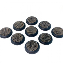 25mm wood plank recessed miniature bases tabletop gaming d&d dnd 1inch 3d print model - Mito3D