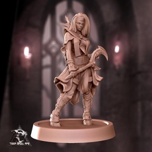 silent sister mary tabletop fantasy female medieval mini rpg skull tiger wargaming warhammer miniature d&d 28mm pinup dnd statuette cleric pathfinder dnd5e toleplaying 3d print model - Mito3D