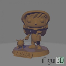 Luna gölge toz ilham pop stil şekil temel Bedava kedi Şirin oyun indie Funko 3d print model - Mito3D