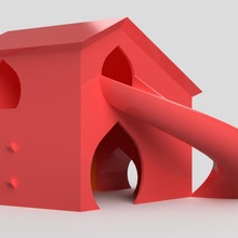 criceto Casa diapositiva animale domestico pavimento minuscolo criceti mini 3d print model - Mito3D
