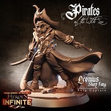 leonius sharp fang captain tabletop epic fantasy game hero mini model pirate rpg miniature boardgame base role heroes wargame d&d pirates role-playing pathfinder infinite raging ragingheroes 3d print model - Mito3D