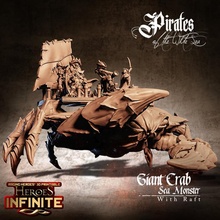 crab raft tabletop creature epic fantasy mini model monster pirate rpg miniature boardgame base role captain wargame d&d pirates pathfinder infinite role-playinggame ragingheroes 3d print model - Mito3D