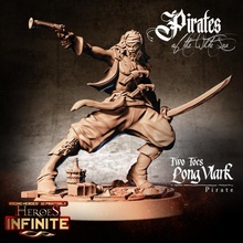 orteils longue Vlark table épique fantaisie mini modèle pirate rpg miniature jeu plateau base rôle capitaine guerre pirates 3d print model - Mito3D