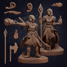 elena pack - presupported tabletop dragon dragons dungeons epic female hero mini character wizard snow mage trappers warlock dnd cleric druid sorcerer spellcaster miniatue lodge 3d print model - Mito3D