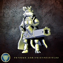 schwer Waffe Mechaniker Ysoki Außerirdischer Rollenspiel Miniatur Ratte Maus scifi 28mm Sternsucher 3d print model - Mito3D