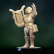 anão menina bardo tampo mesa dragões masmorras fantasia figura herói rpg miniatura harpa npc 3d print model - Mito3D