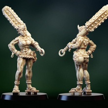 canavar trol oni kız savaşçı barbar masaüstü ejderhalar Zindanlar fantezi şekil kahraman rpg minyatür npc 3d print model - Mito3D