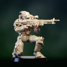 turian soldado ventilador arte estrangeiro figura arma fogo herói rpg sci fi espaço miniatura rifle Efeito massa tampo mesa npc 3d print model - Mito3D