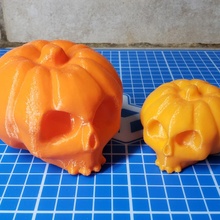 calabaza cráneo v1 Víspera Santos naranja 3d print model - Mito3D