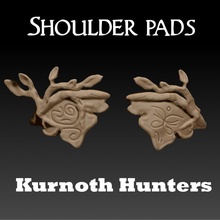 sylvaneth shoulder pads tabletop armor figurine forest warhammer wood rune sigmar aos kurnoth hunter 3d print model - Mito3D