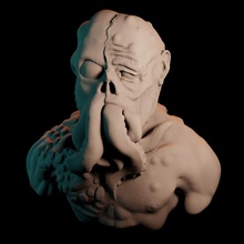 zihin flayer dökülme cilt masaüstü büst fantezi model canavar boyama minyatür obj blender Lovecraft d heykel dnd illithid akıl hastası 3d print model - Mito3D