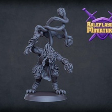 chief gnoll demon's footman tabletop demon gaming miniatures rpg miniature roleplaying dnd pathfinder 3d print model - Mito3D