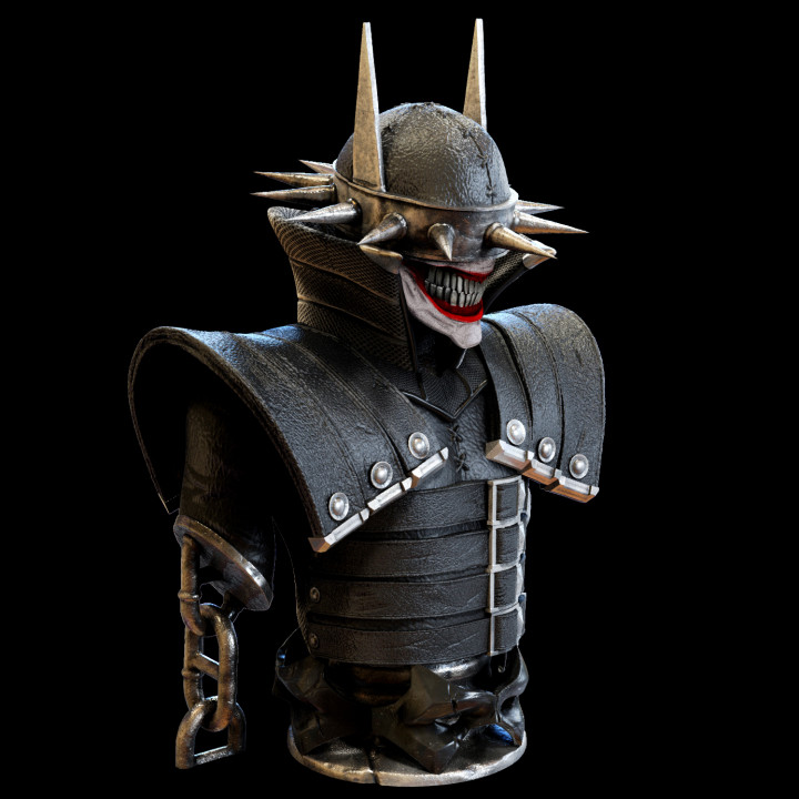 batman laughs bust joker metal comics 3D print model - Mito3D