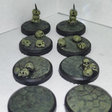 skulls cobbles base 25mm tabletop miniatures rpg skull war warhammer custom skullsandcobbles 3d print model - Mito3D